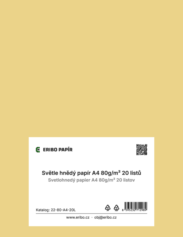 Světle hnědý papír A4 20 ks