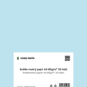 Světle modrý papír A4 20 ks