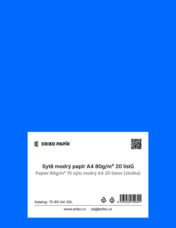 Sytě modrý papír A4 20 ks